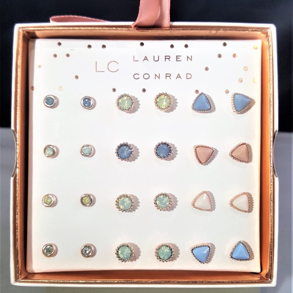 LC LAUREN CONRAD GOLD PLATED  12 STUD EARRINGS
